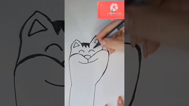 Как нарисовать рыжего кота с помощью руки. смотреть онлайн