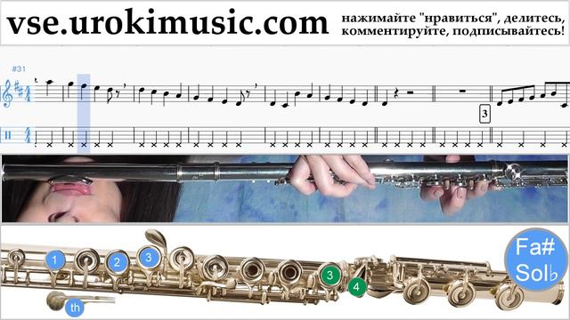 Уроки флейты Shakira - Waka Waka Ноты Самоучитель часть 1 um-821 смотреть онлайн