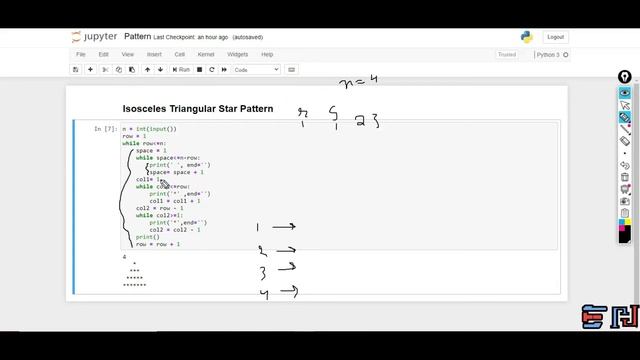 PYTHON | TRIANGULAR PATTERN PROGRAM 14 | Isosceles Triangle смотреть онлайн
