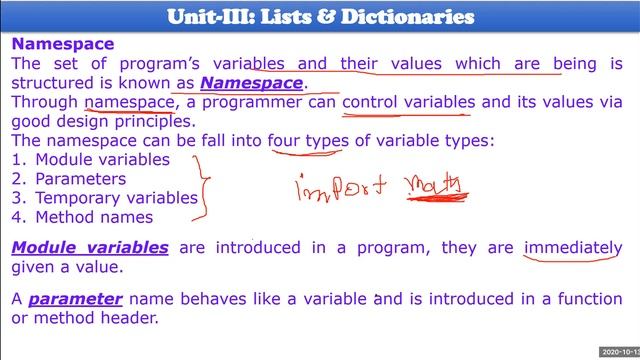 Python Namespace смотреть онлайн