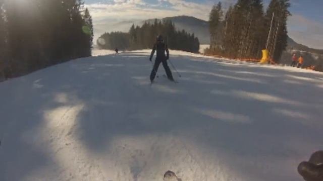 катание на лыжах