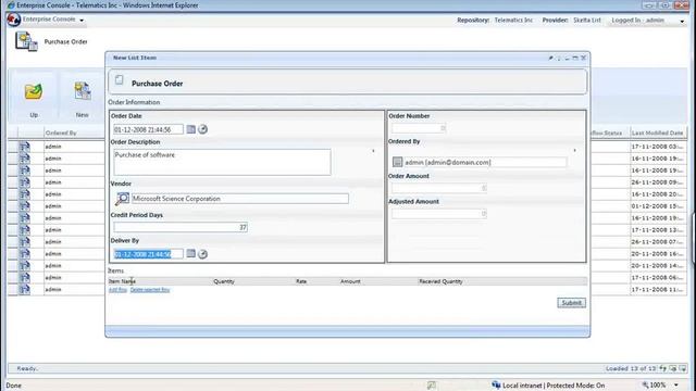 Skelta BPM.NET featuring Skelta List for Purchase Order Management смотреть онлайн