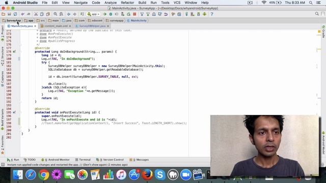Survey App in action - insert and fetch data смотреть онлайн