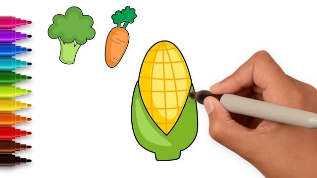 Chiki Art | Draw & Learn Vegetables And Fruits | Drawing & Coloring For Kids | HooplaKidz How To