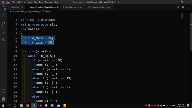 03. C++ while & array, A. Magic Numbers, A. New Year nd Days ,C++ Square Drawing смотреть онлайн