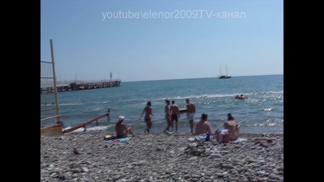 Сочи, Хоста, бесплатный городской пляж на черном море. Россия смотреть онлайн