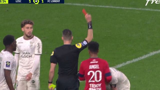 Laurent Abergel RED CARD Vs Lille vs Lorient 3-1, Laurent Abergel Red Card After Foul David Vs Lill смотреть онлайн