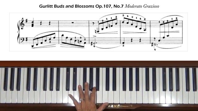 Gurlitt Buds and Blossoms Op. 107, No. 7 Moderato Grazioso Piano Tutorial смотреть онлайн