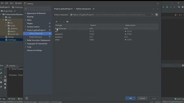 Installing bs4 on pycharm смотреть онлайн