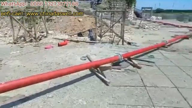 как работает бетононасос с бетономешалкой DASWELL на месте  Trailer Concrete Pump