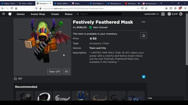 Festively Feathered Mask | Roblox Mardi Gras смотреть онлайн