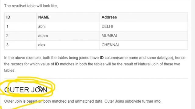 Lecture 15/DBMS/Types of Join/Inner join/Left outer/Right outer/Full outer/by mv learning point смотреть онлайн