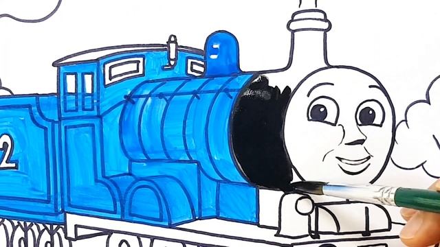 How to draw Edward The Blue Engine in Thomas & Friends. drawing painting coloring pages | Tim Tim T смотреть онлайн