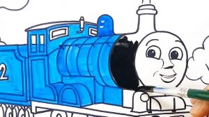 How to draw Edward The Blue Engine in Thomas & Friends. drawing painting coloring pages | Tim Tim T