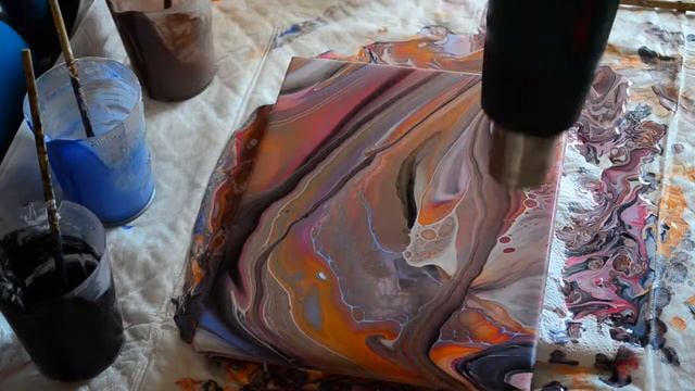 Грязь с силиконом? Акриловая заливка. Fluid Art/ Acrylic Pouring. смотреть онлайн