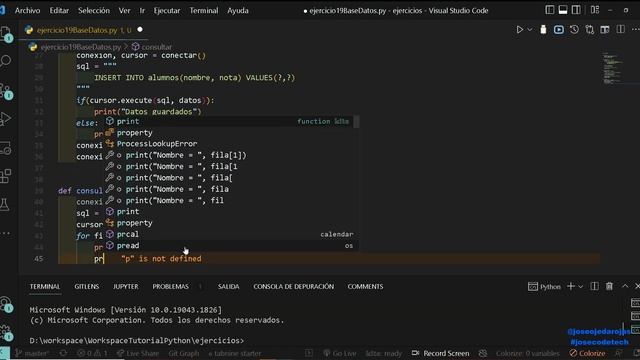 94 Ejercicio practico de Python, base datos Alumnos con sqlite смотреть онлайн