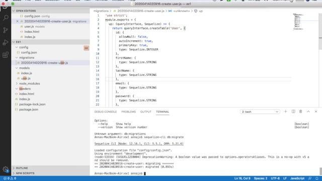 Adding new User Model and test data using sequelize-cli смотреть онлайн