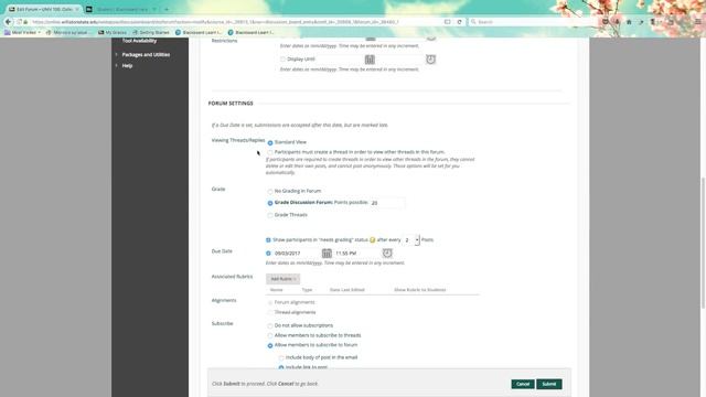 Editing a Discussion Forum in Blackboard смотреть онлайн