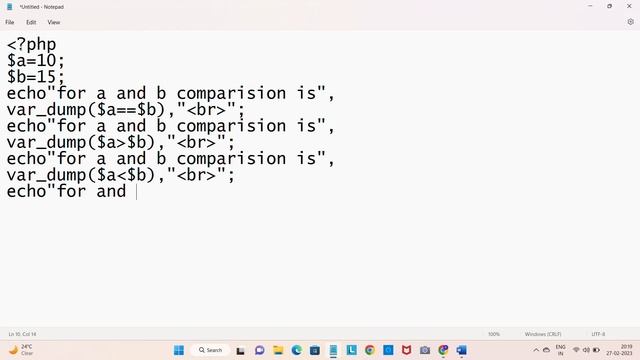 Comparision or Relational operators in php||Example Programme смотреть онлайн