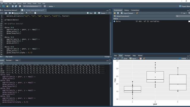 Tutorial ggplot2: 04 Sumando capas geométricas смотреть онлайн