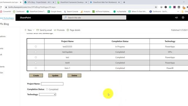 SharePoint framework crud operations no javascript framework смотреть онлайн