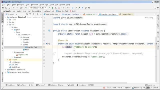 Логирование. Одна из тем 1-го занятия стажировки TopJava смотреть онлайн