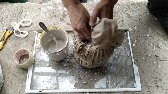 цветочный горшок из гипса своими руками/DIY gypsum flower pot смотреть онлайн