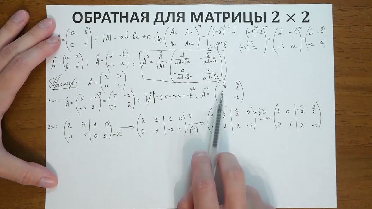 8.8. Обратная для матрицы 2х2 смотреть онлайн