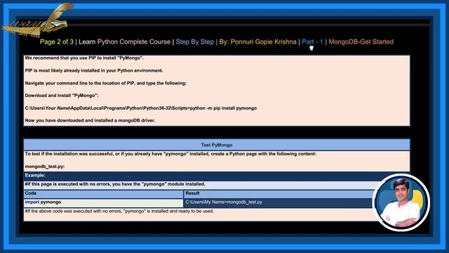 Learn Python MongoDB Complete Course |Step By Step| Getting Started |Ponnuri Gopie Krishna |Part-1 смотреть онлайн