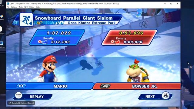 Cemu 1.19.1 - Mario & Sonic at the Sochi 2014 Olympic Winter Games - AMD - Vulkan смотреть онлайн
