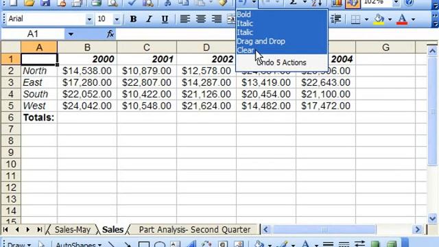 Excel 2003 Tutorial The Undo Button Microsoft Training Lesson 5.5 смотреть онлайн