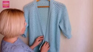 Ажурный кардиган спицами из хлопка. Обзор готовой работы
