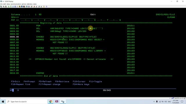 Checking object Existence in CL AS400 смотреть онлайн