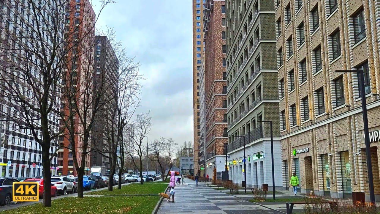 Поздняя осень в Москве. Высотки Селигер Сити. Прогулка по району смотреть онлайн