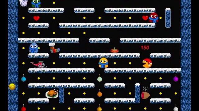GJ aMAZEing Pacman (retro '90s PC game) - Christmas levels смотреть онлайн