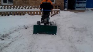 Чистим снег мотокультиватором Кайман