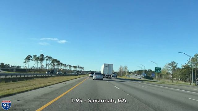 I-95 North - Savannah - Georgia - 4K Highway Drive смотреть онлайн