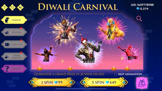Free fire Diwali Carnival Event Diwali Clown Bundle Combination / Coral rebel bundle Combination смотреть онлайн