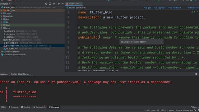 Pubspec.yaml error A package may not list itself as a dependency. смотреть онлайн