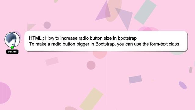 HTML : How to increase radio button size in bootstrap смотреть онлайн