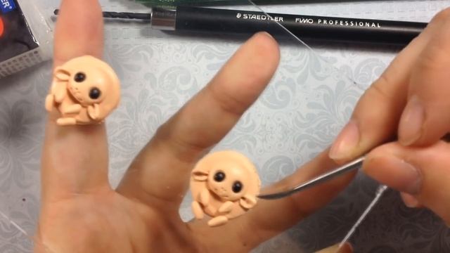 Мастер-класс: Сережки-овечки из полимерной глины FIMO/polymer clay tutorial смотреть онлайн