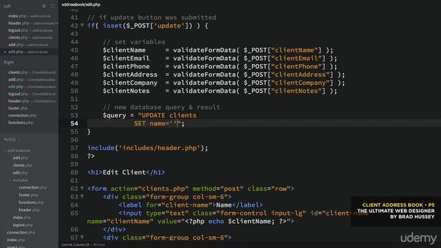 189 MySQL Project 2 5 Client Address Book Editing Clients смотреть онлайн