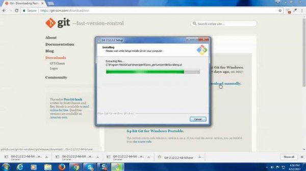 git installing and change directory to htdocs