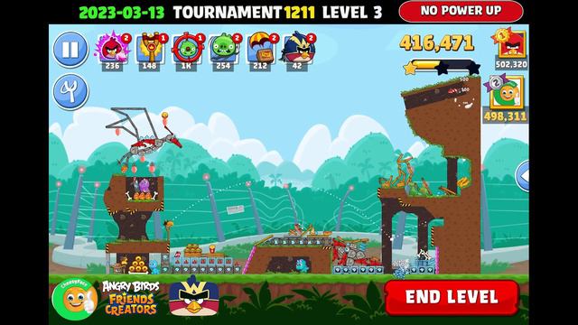 Angry Birds Friends Jurrasic Pork Tournament 1211 Level 3 No Power UP смотреть онлайн