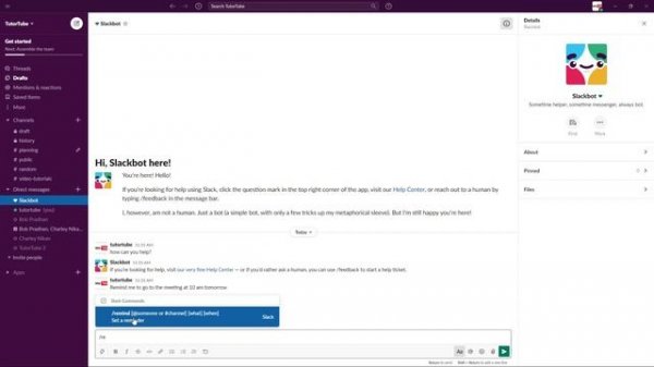 Slack Tutorial - Lesson 20 - Slackbot