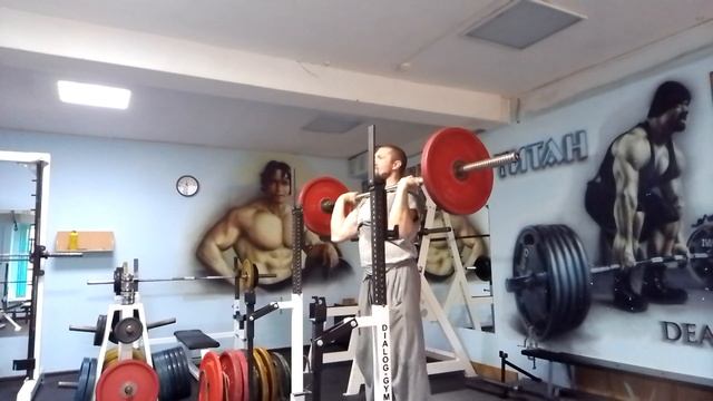 Жим стоя с паузой на подъёме 70кг (работа с "мёртвой точкой") смотреть онлайн