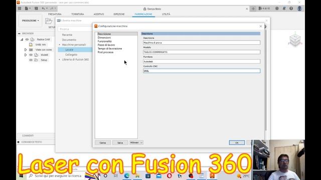 Laserando con Fusion 360 - Creazione della macchina e Post Processor (2 - 6) смотреть онлайн
