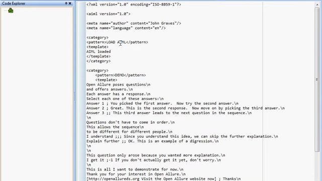AIML in Open Allure 0.1d4 смотреть онлайн