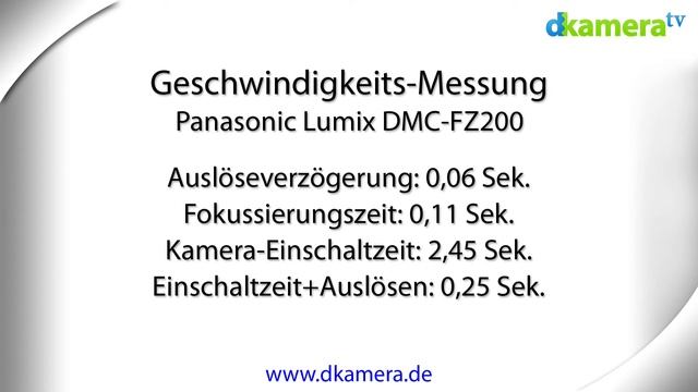 Panasonic Lumix DMC-FZ200 Test (4/8): Geschwindigkeit