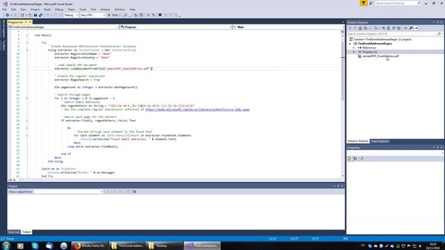 PDF Extractor SDK - VB.NET - Find Email Addresses (with Regex) смотреть онлайн